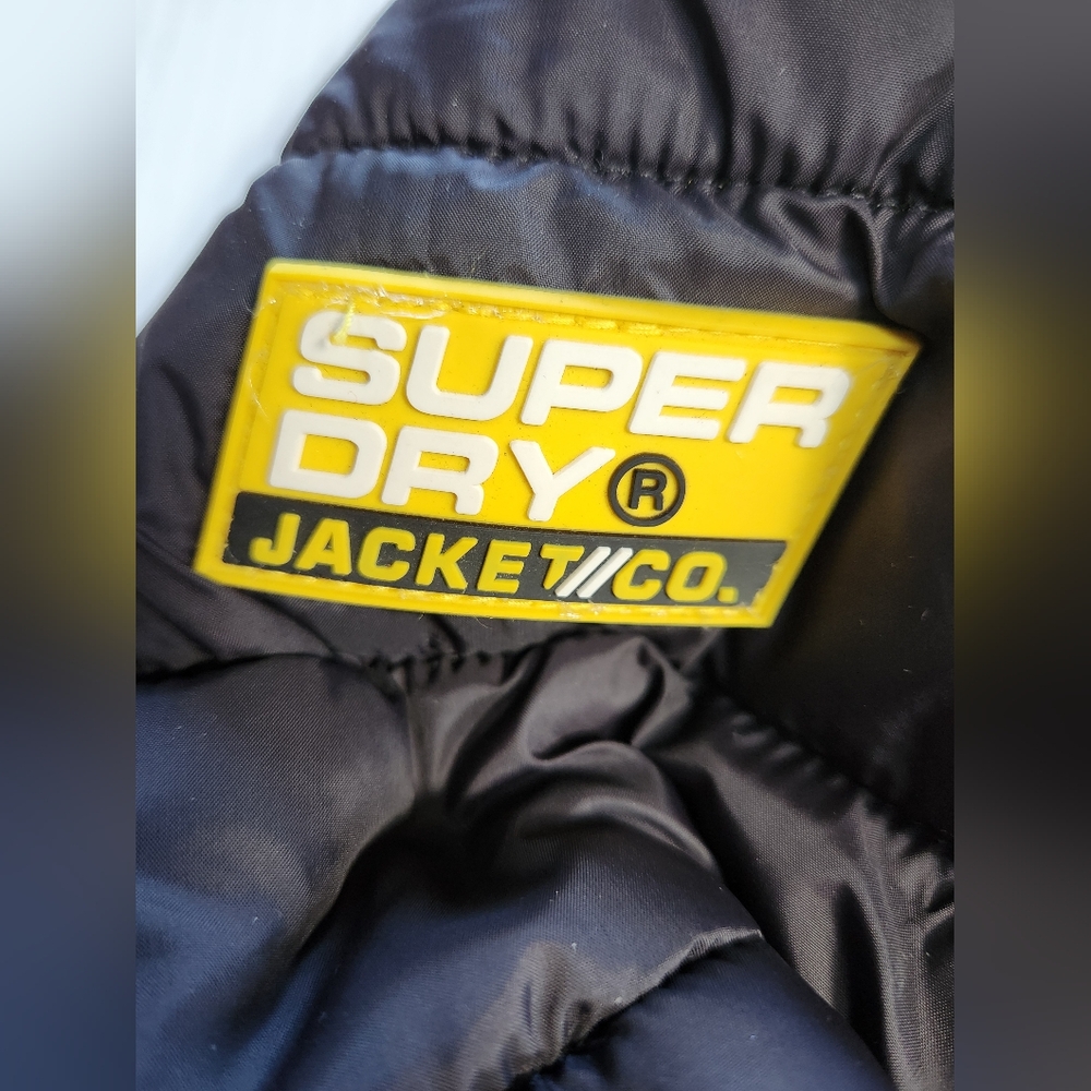 Superdry puffer jacket mens xs yellow/blk - Picture 5 of 9